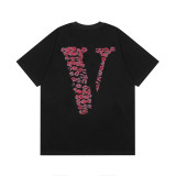 Vlone New Fashion Colorful Letter Print Short Sleeve Unisex Casual Lightweight T-shirt