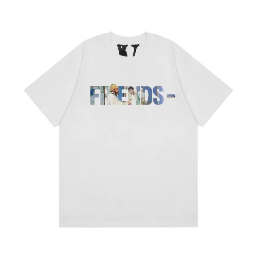Vlone Fashion Colorful Letter Print T-shirt Unisex Casual Oversized Solid Cotton Tee