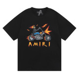 Amiri New Motorcycle Skull Evil Spirit Knight Print T-shirt