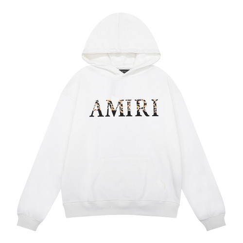 Amiri Fashion Leopard Logo Print Sweatshirt Unisex Casual Pullover Hoodies