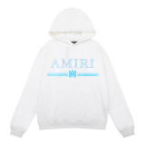 Amiri Blue Classic Logo Print Sweatshirt Unisex Fashion Pullover Hoodies