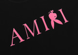Amiri Inverted Rogue Rabbit Pink Print T-shirt Unisex Loose Casual Short Sleeves