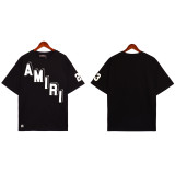 Amiri Stereoscopic Logo Print T-shirt Unisex Cotton Casual Short Sleeves
