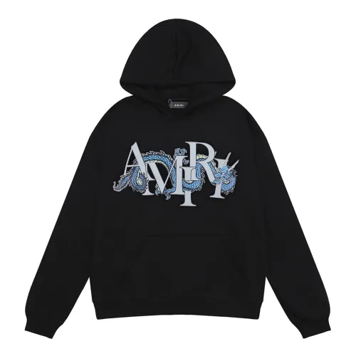 Amiri Chinese Loong Print Sweatshirt Unisex High Street Pullover Hoodies