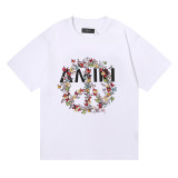 Amiri Love And Peace Butterfly Print T-shirt Unisex Cotton Casual Short Sleeves