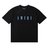 Amiri Classic Letter Print T-shirt Unisex Cotton Casual Short Sleeves