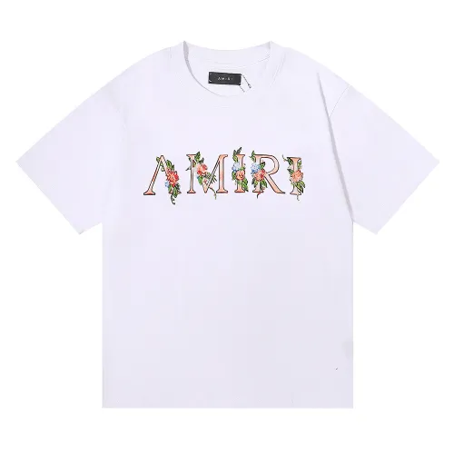 Amiri Flower Butterfly Print T-shirt Unisex Cotton Casual Short Sleeves