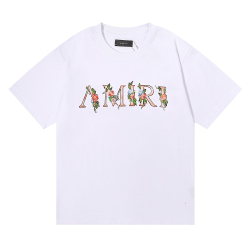 Amiri Flower Butterfly Print T-shirt Unisex Cotton Casual Short Sleeves