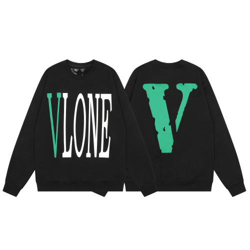 Vlone Classic Logo Print Fleece Hoodies Unisex Casual Sweatshirts