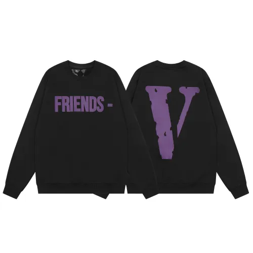 Vlone Unisex Fashion Print Long Sleeve Pullover Unisex Fleece Hoodies