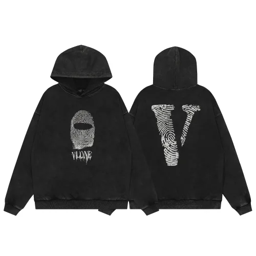 Vlone Fashion Fingerprint Printing Hoodies Unisex Street Casual Sweatshirts