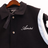 Amiri Logo Bone Decal Jacket Unisex Fashion Woolen Coat