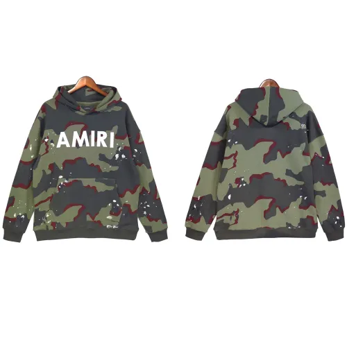 Amiri Hand Drawn Camo Hoodie Unisex Fashion Casual Sportswear