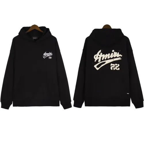 Amiri Logo Embroidered Printed Hoodie Unisex Fashion Cotton Sweatshirt