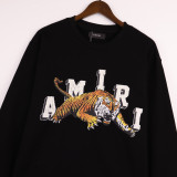 Amiri Vintage Tiger Round Neck Sweater Fashion Casual Long Sleeves