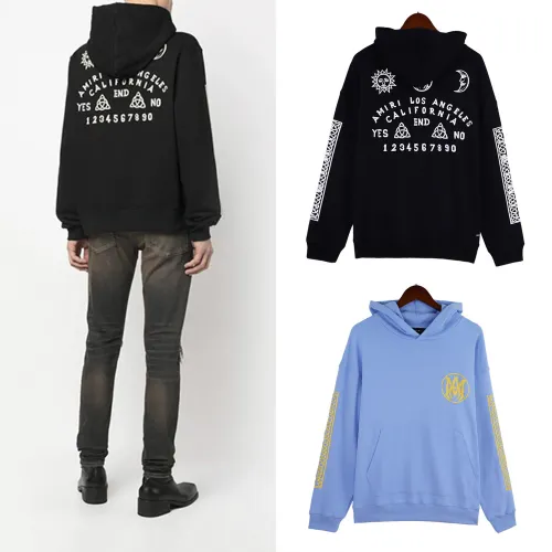 AmiriLogo Embroidered Printed Hoodie Unisex Fashion Cotton Sweatshirt