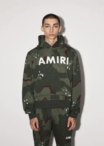 Amiri Hand Drawn Camo Hoodie Unisex Fashion Casual Sportswear