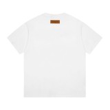 Louis Vuitton Graffiti Letter Short Sleeve Unisex Casual Cotton T-Shirts