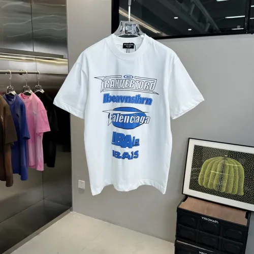 Balenciaga Fashion Letter Foam Print Short Sleeve Unisex Casual Cotton T-Shirts