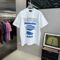 Balenciaga Fashion Letter Foam Print Short Sleeve Unisex Casual Cotton T-Shirts