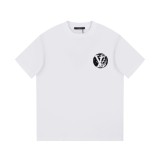 Louis Vuitton Classic Logo Print Short Sleeve Unisex Casual Cotton T-Shirts