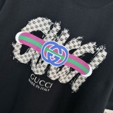 Gucci Classic Foam Letter Logo Printed Short Sleeves Unisex Casual Cotton T-Shirts