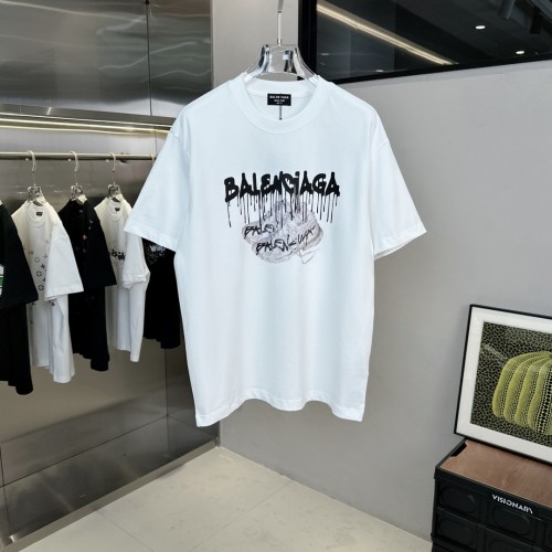 Balenciaga Fashion Tassel Print Short Sleeve Unisex Casual Cotton T-Shirts