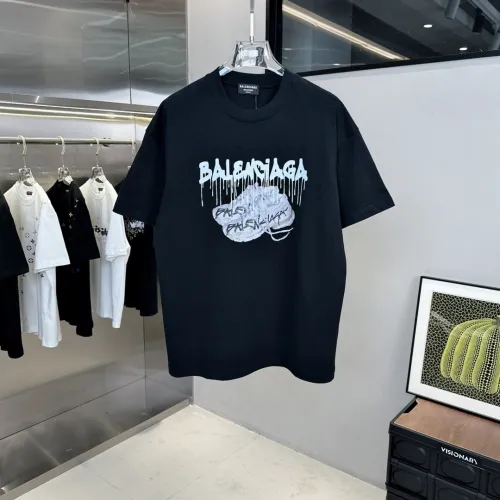 Balenciaga Fashion Tassel Print Short Sleeve Unisex Casual Cotton T-Shirts