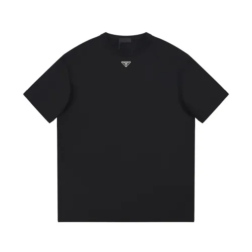 Prada Classic Metal Triangle Label Short Sleeve Fashion Casual Cotton T-Shirts