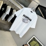 Balenciaga Fashion Tassel Print Short Sleeve Unisex Casual Cotton T-Shirts