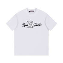 Louis Vuitton Classic Embroidered Logo Print Short Sleeve Unisex Casual Cotton T-Shirts