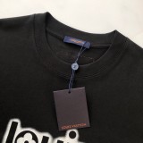 Louis Vuitton Graffiti Letter Print Short Sleeve Unisex Casual Cotton T-Shirts