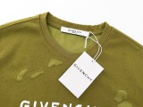 Givenchy Distressed Logo Print Round Neck T-shirt Couple Loose Cotton Short Sleeves Multi Color