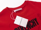 Givenchy Classic Letter Print Perforated T-shirt Unisex Casual Round Neck Short Sleeve Two Colors