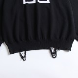 Givenchy Star Embroidered Letter Logo Round Neck Sweater