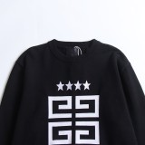 Givenchy Star Embroidered Letter Logo Round Neck Sweater