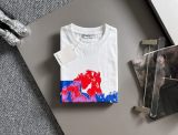 Givenchy Red Blue Colorful Warhorse Print T-shirt Couple Casual Loose Short Sleeve