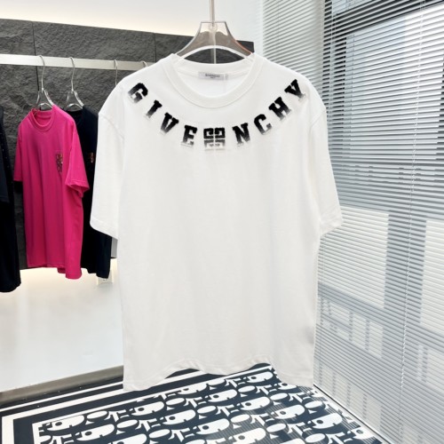Givenchy Logo Toothbrush Embroidered T-shirt Couple Casual Loose Short Sleeves