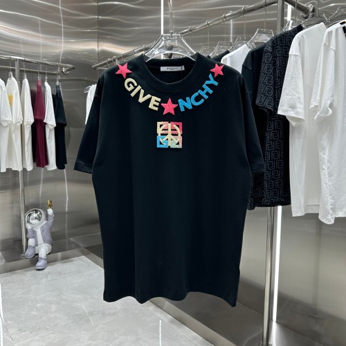 Givenchy Logo 3D Colorful Toothbrush Embroidery T-shirt Couple Casual Loose Short Sleeve