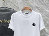 Gucci Bee Embroidered Short Sleeves Unisex Casual Cotton T-Shirts