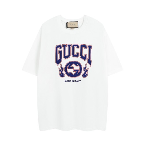 Gucci Dragon Pattern Contrast Logo Printed Short Sleeve Couple Casual Loose T-shirt