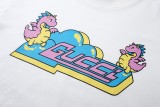 Gucci Dinosaur Logo Printed Short Sleeve Couple Casual Loose T-shirt