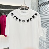 Givenchy Logo Toothbrush Embroidered T-shirt Couple Casual Loose Short Sleeves
