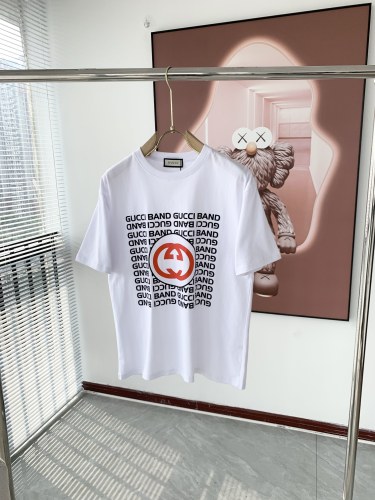 Gucci Classic Double G Ribbon Printed Short Sleeve Couple Casual Loose T-shirt