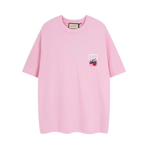 Gucci Cherry Embroidered T-shirt Fashion Couple Casual Short Sleeve Three Colors
