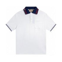 Gucci Neckline Embroidered Logo Polo Shirt Short Sleeve