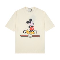 Gucci x Disney Mickey Printed T-shirt Unisex Casual Cotton Short Sleeves