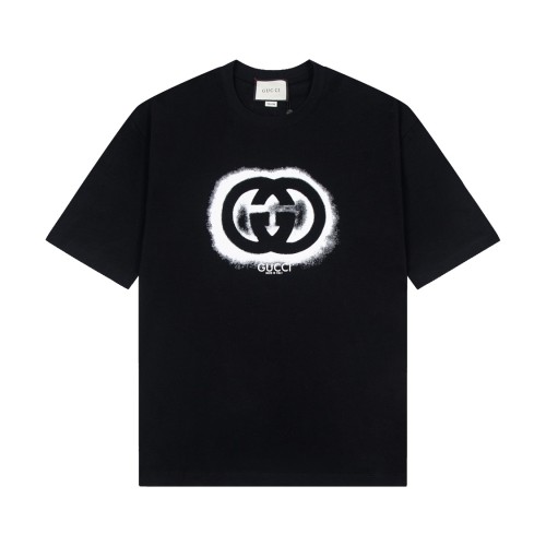 Gucci Double G Logo Printed T-shirt Unisex Casual Cotton Short Sleeves