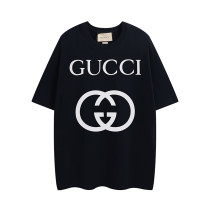 Gucci Classic Double G Printed Short Sleeve Couple Casual Loose T-shirt