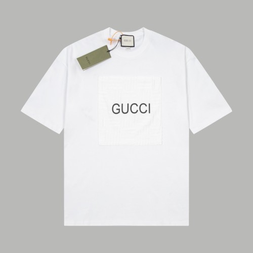 Gucci Patch 3D Logo Printed T-shirt Unisex Casual Cotton Short Sleeves